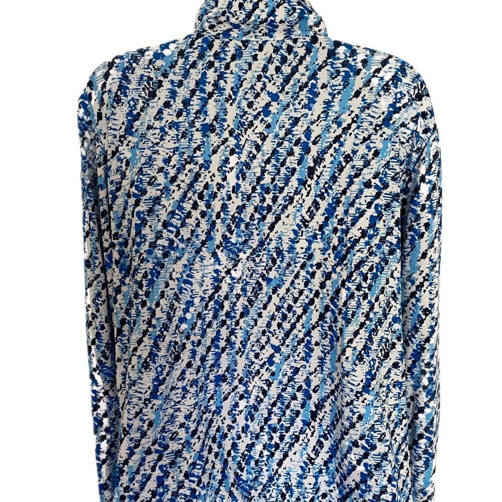 Emerald 18 UPF 50 Quarter Zip- XL blue white multi print, polyester span… - Picture 4 of 6